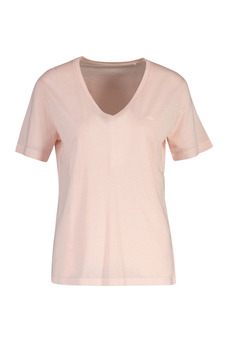 TRIČKO GANT REG WASHED SHIELD V-NECK T-SHIRT APRICOT PINK