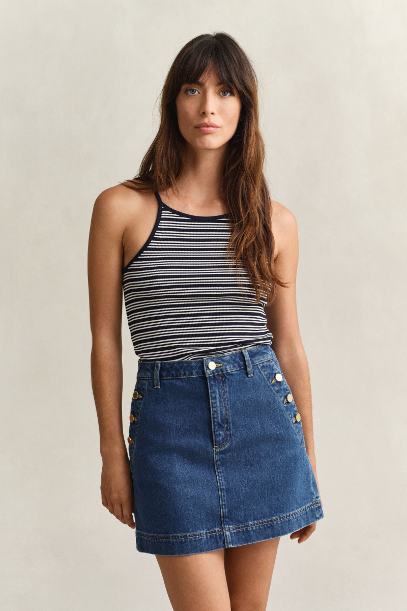 E-shop TRIČKO GANT SLIM STRIPPED HALTERNECK TANK TOP EVENING BLUE