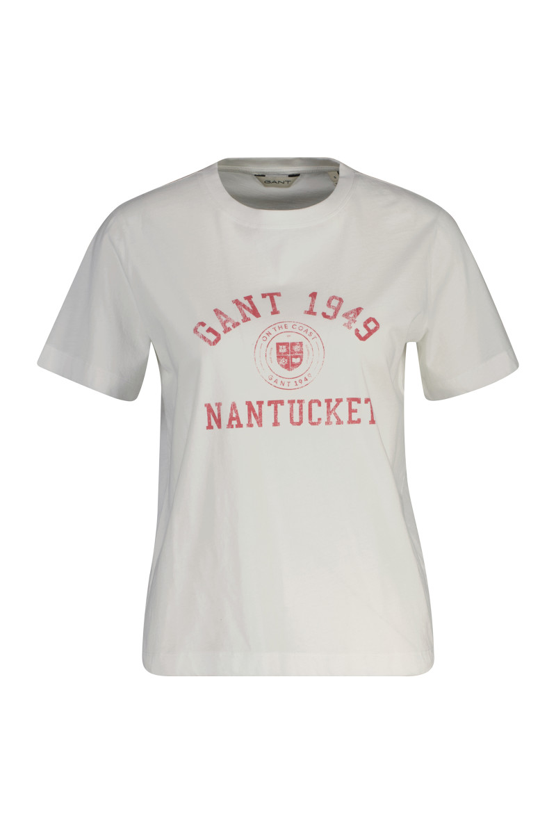 TRIČKO GANT REG GRAPHIC PRINT SS T-SHIRT WHITE