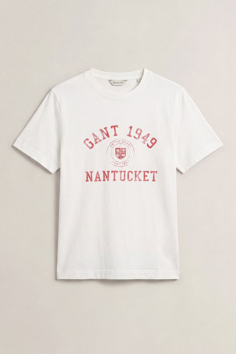 TRIČKO GANT REG GRAPHIC PRINT SS T-SHIRT WHITE