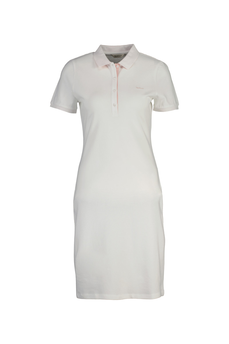 ŠATY GANT SLIM CONTRAST COLOR PIQUE DRESS WHITE