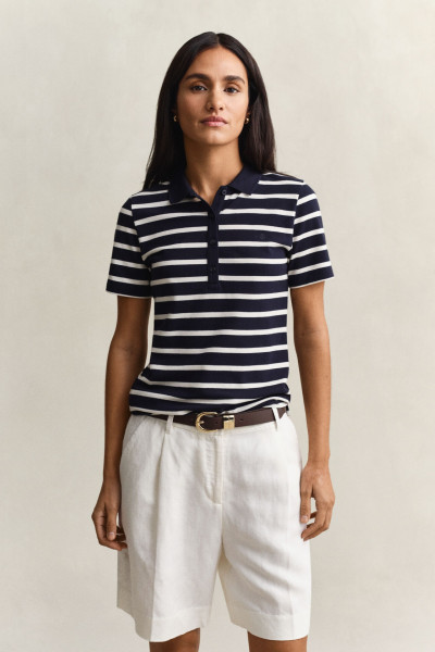 PÓLÓ GANT SLIM STRIPED SS PIQUE POLO - Kép 1