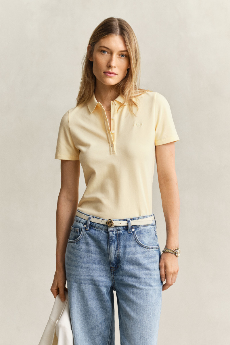 E-shop POLOKOŠILE GANT SLIM SHIELD SS PIQUE POLO VANILLA YELLOW