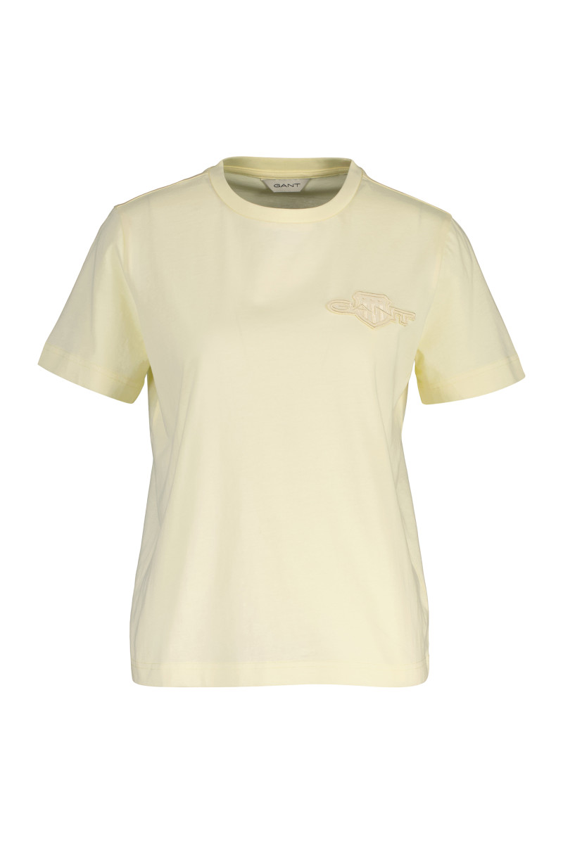 TRIČKO GANT REG TONAL SHIELD SS T-SHIRT VANILLA YELLOW