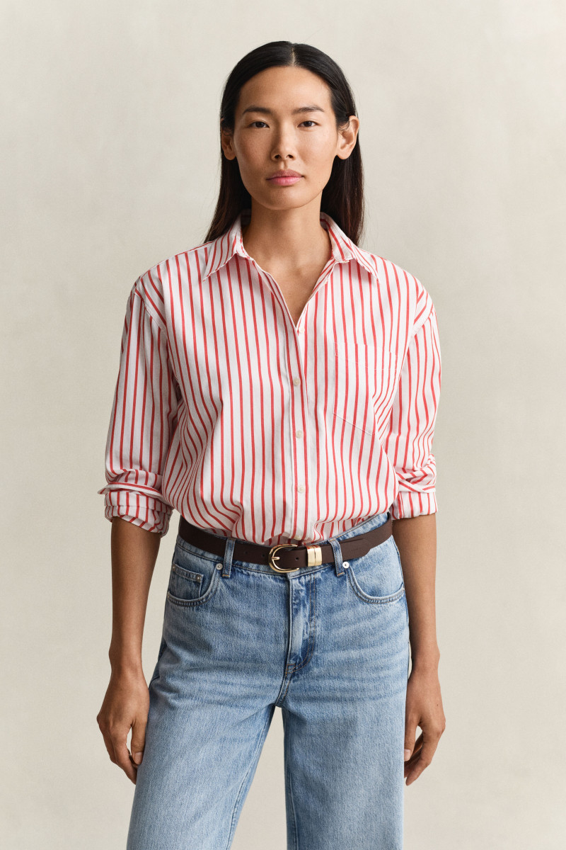 E-shop KOŠILE GANT REL CLASSIC POPLIN STRIPED SHIRT PERFECT RED