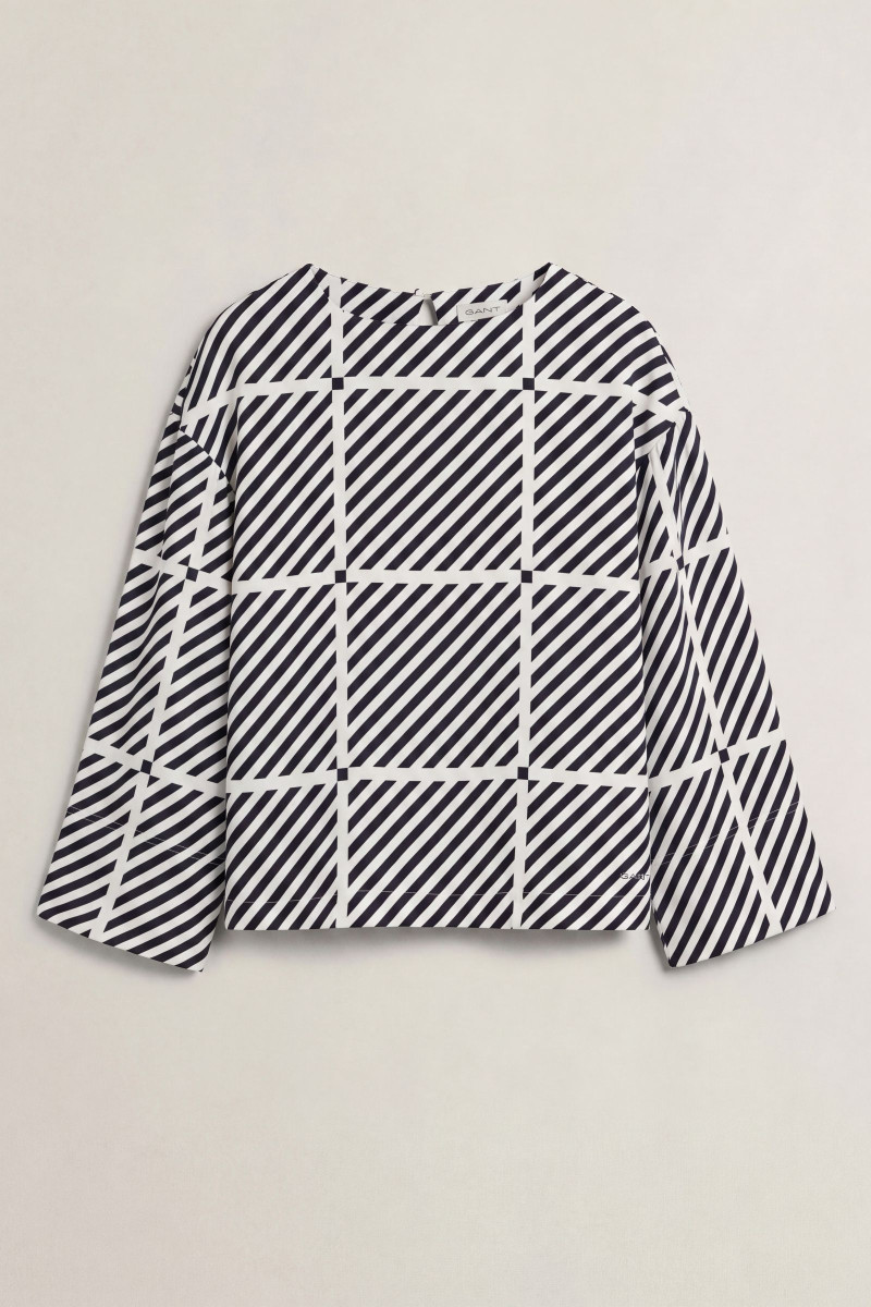 BLÚZKA GANT FLUID PRINTED TWILL LS TOP MARINE