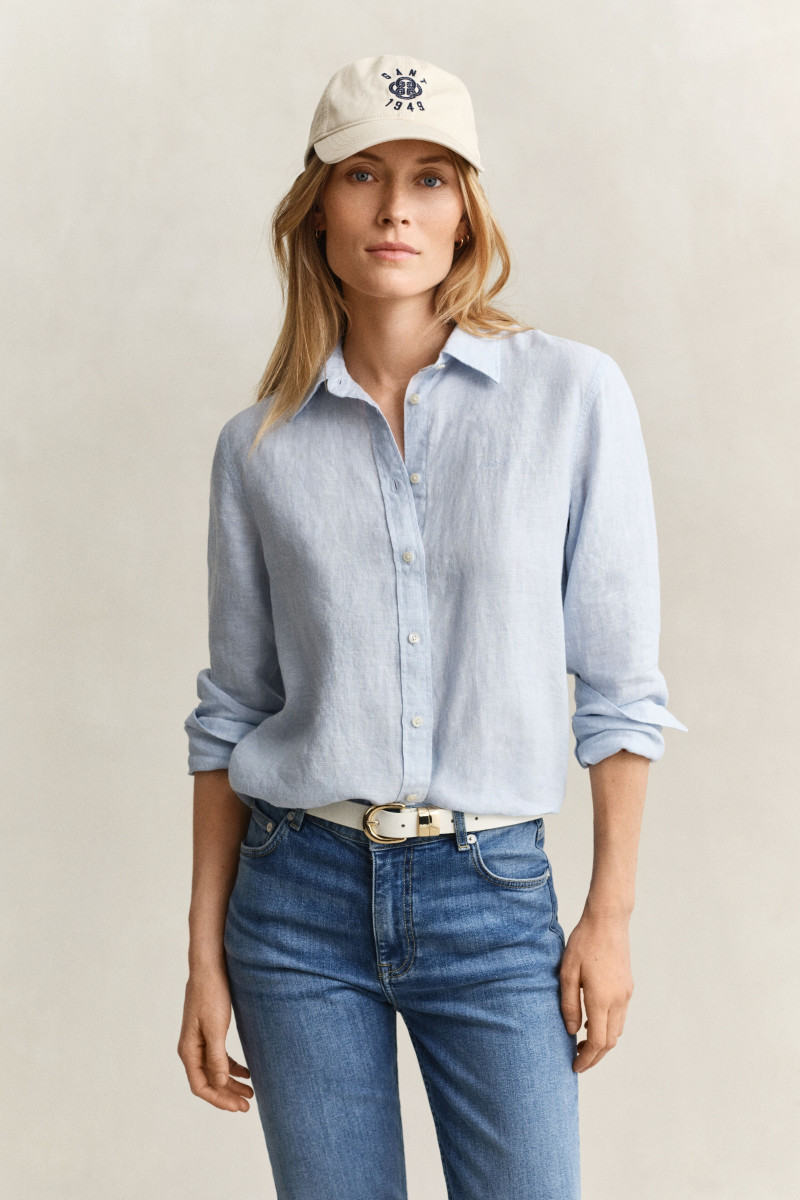 E-shop KOŠILE GANT REG LINEN LS SHIRT LIGHT BLUE