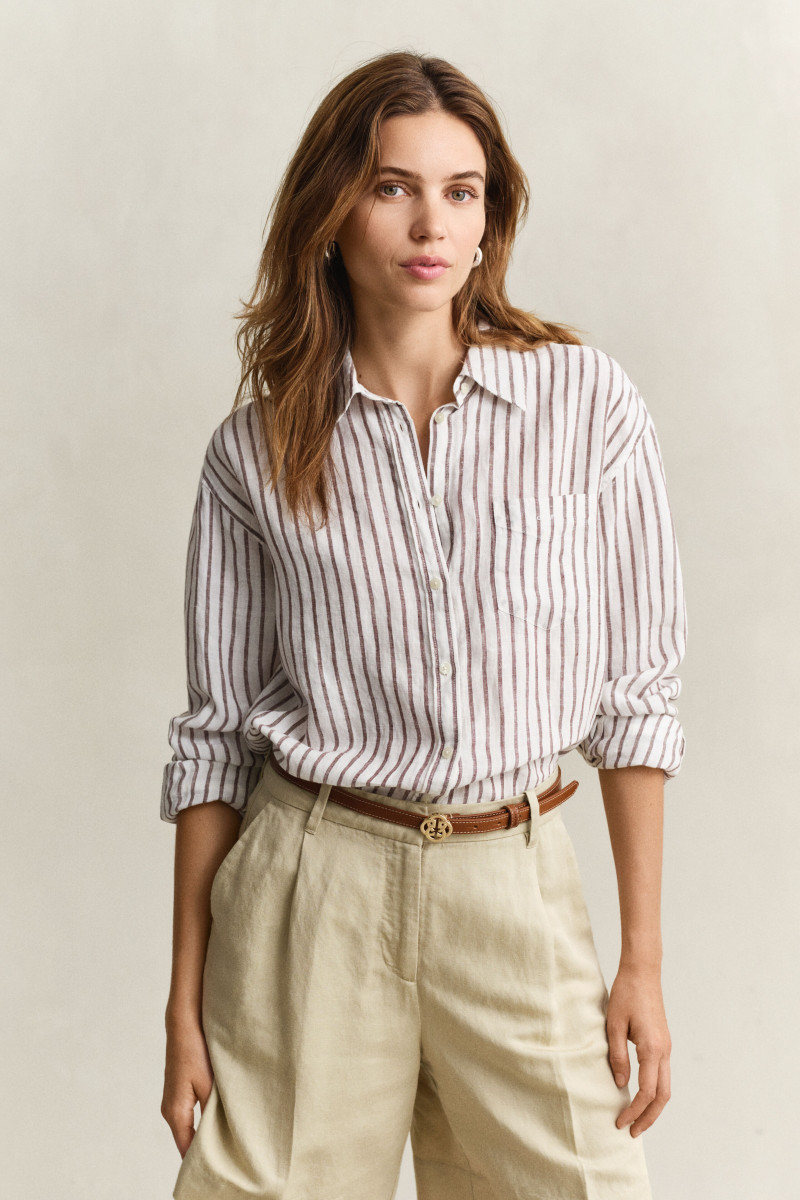E-shop KOŠILE GANT REL STRIPED LINEN LS SHIRT FRESH SOIL