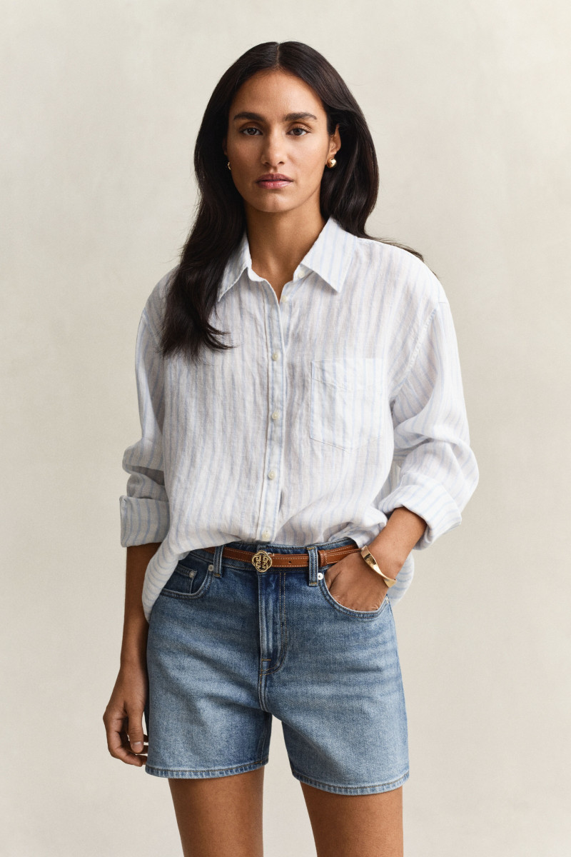 E-shop KOŠILE GANT REL STRIPED LINEN LS SHIRT LIGHT BLUE