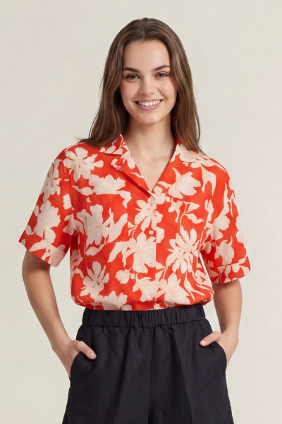 ING GANT REG FLORAL PRINT LINEN SS SHIRT - Kép 1