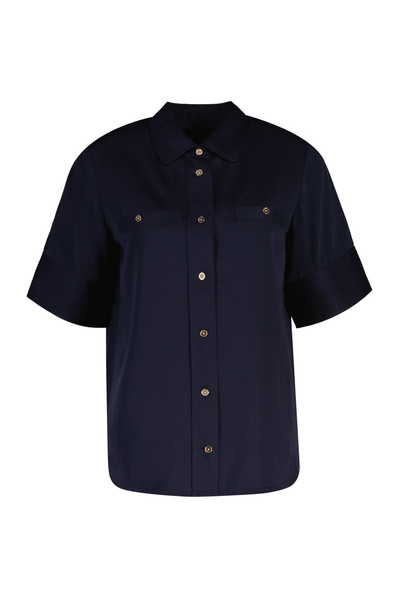 HALENKA GANT REG FLUID SS SHIRT BLOUSE EVENING BLUE