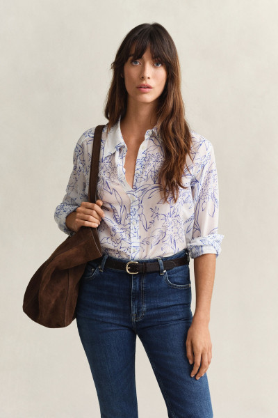 KOŠILE GANT REL FLORAL PRINT CTN SILK SHIRT - Fotografie č. 1