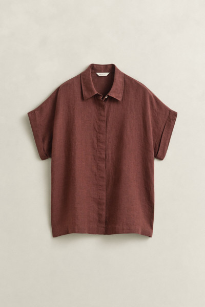 KOŠILE GANT LINEN CAP SLEEVE SHIRT - Fotografie č. 1