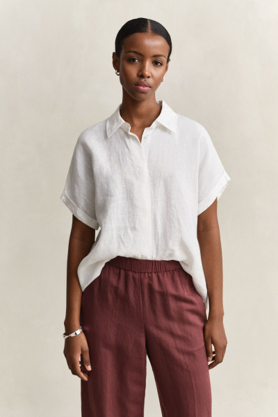 KOŠILE GANT LINEN CAP SLEEVE SHIRT - Fotografie č. 1