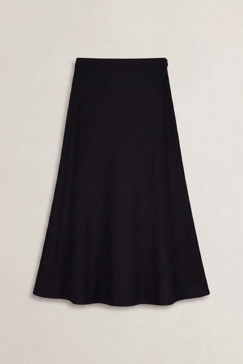 SUKŇA GANT FLARED LINEN BLEND SKIRT BLACK