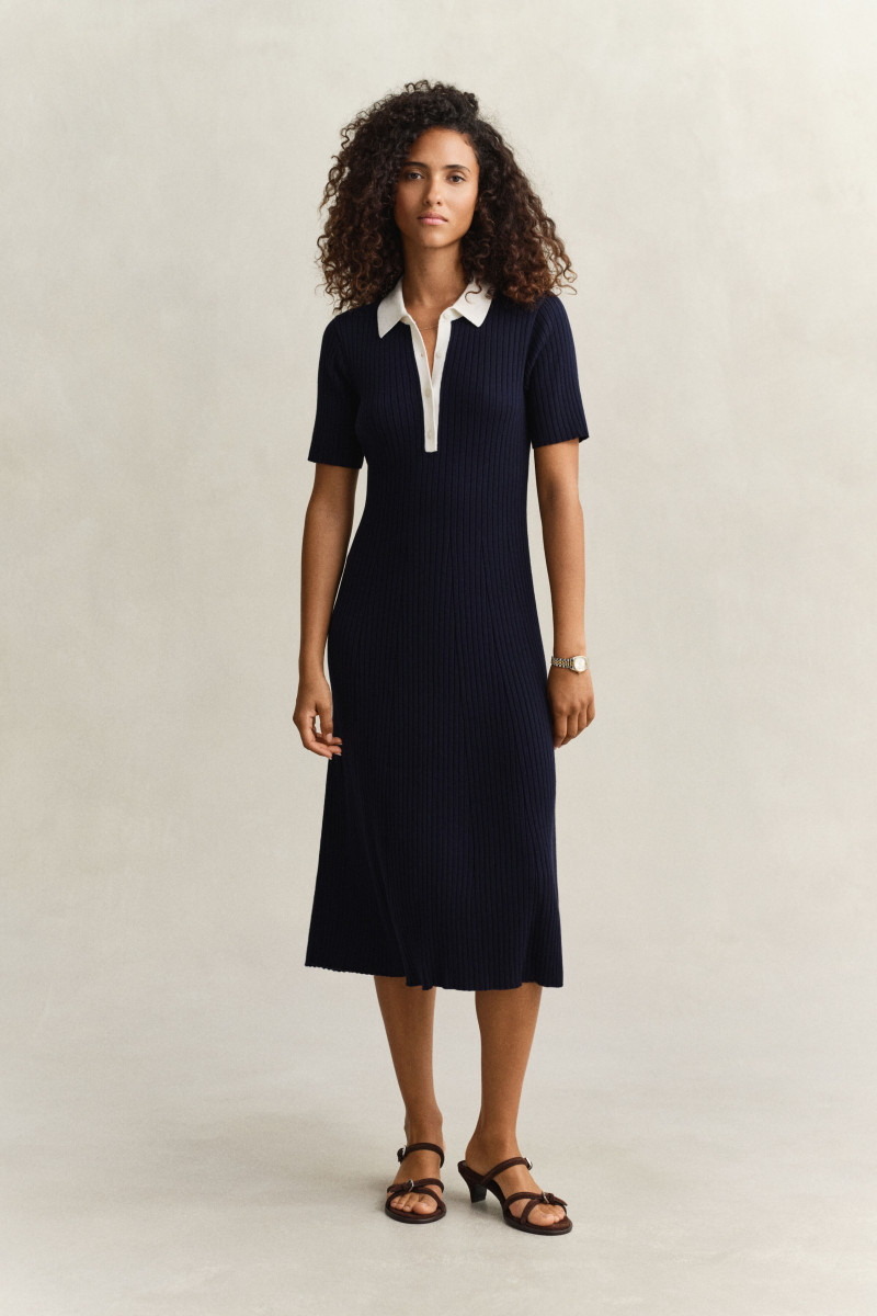 E-shop ŠATY GANT RIB KNIT RUGGER DRESS EVENING BLUE