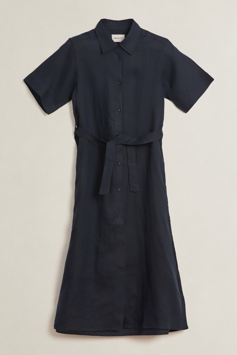 E-shop ŠATY GANT LINEN SS SHIRT DRESS BLACK