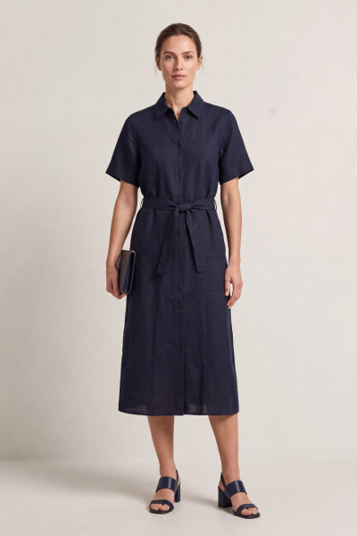 ŠATY GANT LINEN SS SHIRT DRESS - Fotografie č. 1