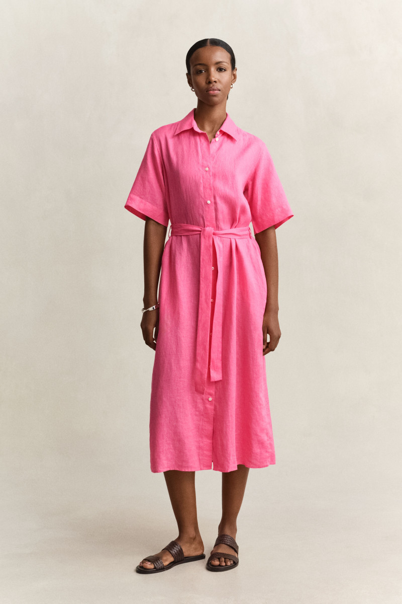 E-shop ŠATY GANT LINEN SS SHIRT DRESS BRIGHT FUSCHIA