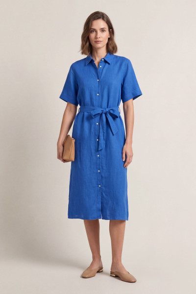 ŠATY GANT LINEN SS SHIRT DRESS - Fotografie č. 1