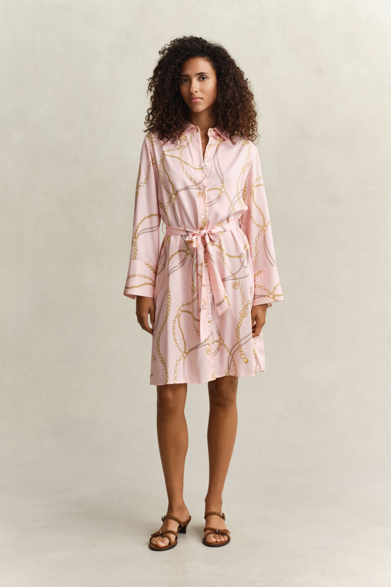 E-shop ŠATY GANT PRINT BELTED SHIRT DRESS APRICOT PINK
