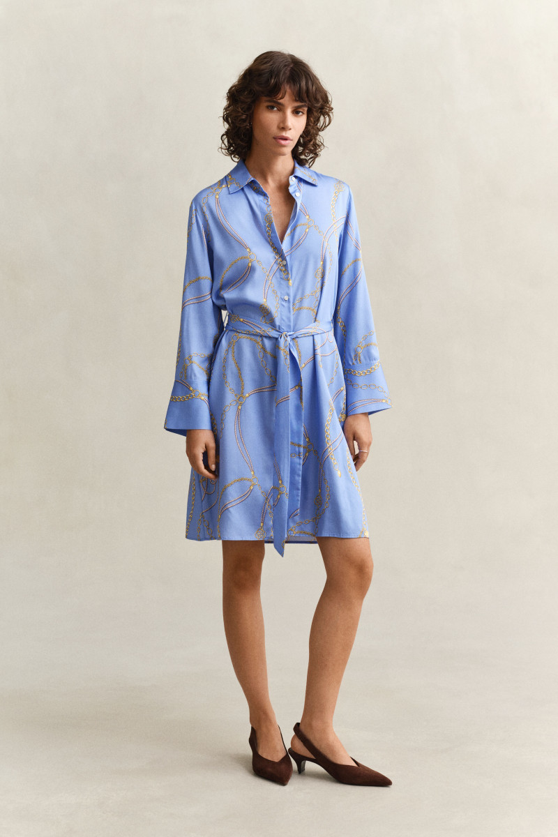 E-shop ŠATY GANT PRINT BELTED SHIRT DRESS PALACE BLUE