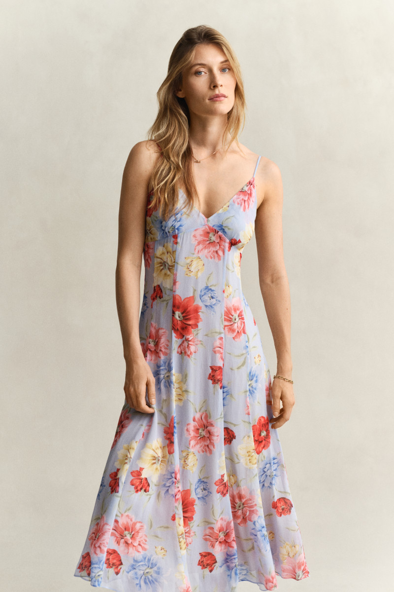ŠATY GANT FLORAL PRINT STRAP DRESS LIGHT BLUE