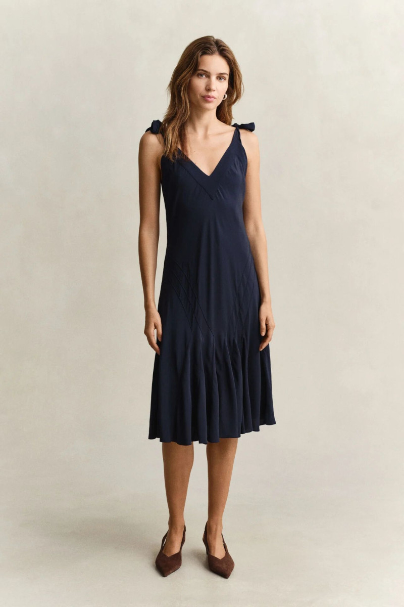 ŠATY GANT BIAS CUT SLIP DRESS EVENING BLUE