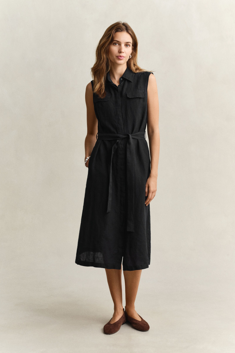 E-shop ŠATY GANT LINEN SLEEVELESS DRESS BLACK