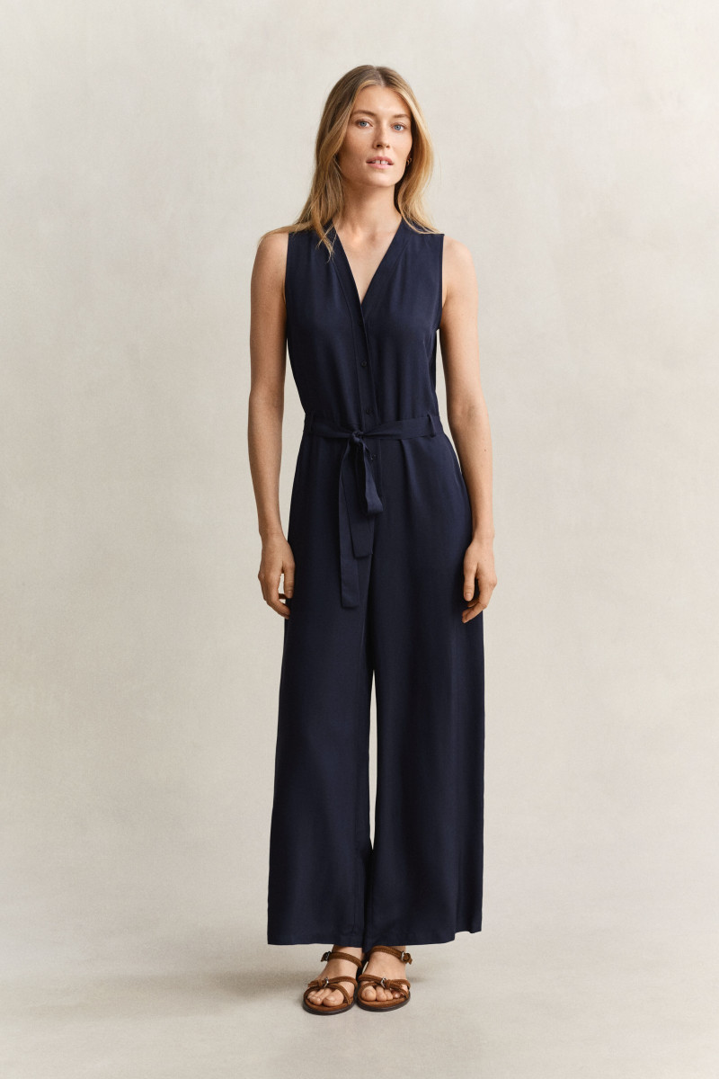E-shop OVERAL GANT FLUID TWILL BELTED JUMPSUIT EVENING BLUE