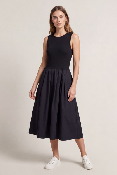 ŠATY GANT JERSEY WOVEN COMBO DRESS - Fotografia č. 1