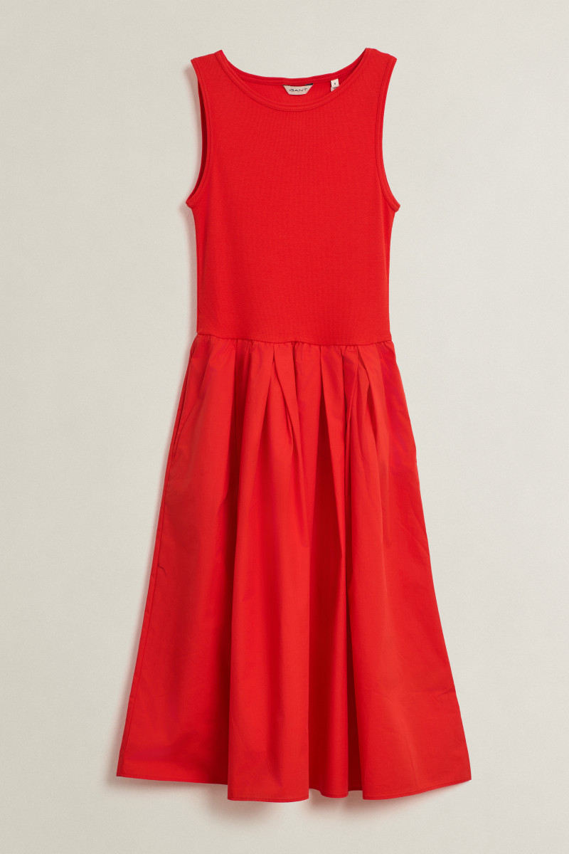 E-shop ŠATY GANT JERSEY WOVEN COMBO DRESS PERFECT RED