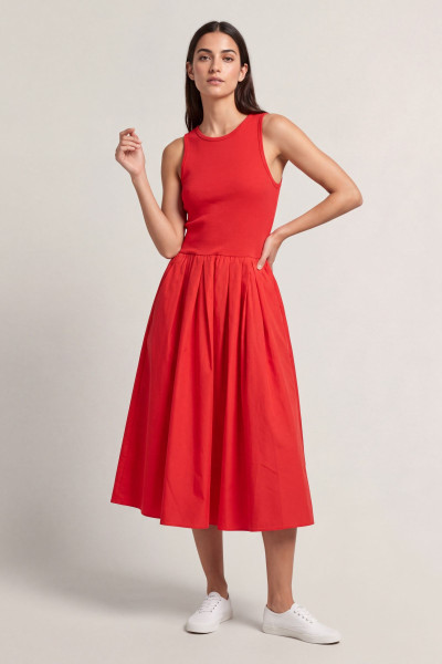 ŠATY GANT JERSEY WOVEN COMBO DRESS - Fotografia č. 1