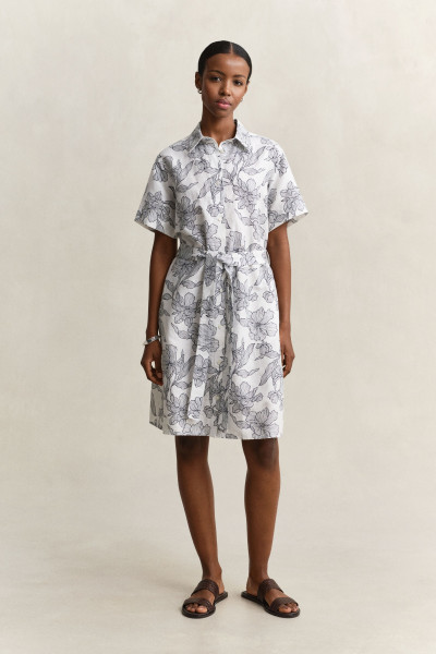 RUHA GANT FLORAL PRINT LINEN SS SHIRT DRESS - Kép 1