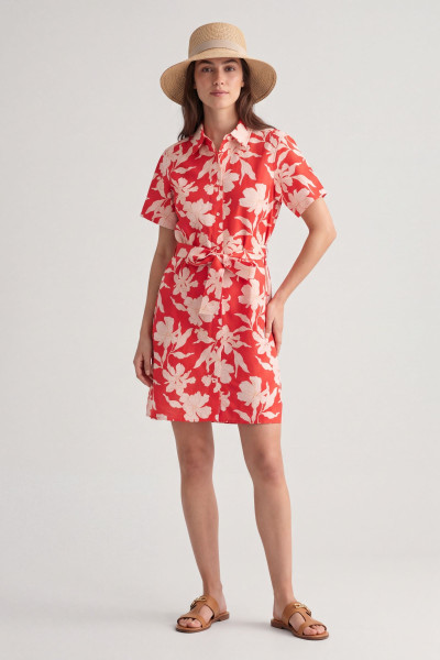 RUHA GANT FLORAL PRINT LINEN SS SHIRT DRESS - Kép 1