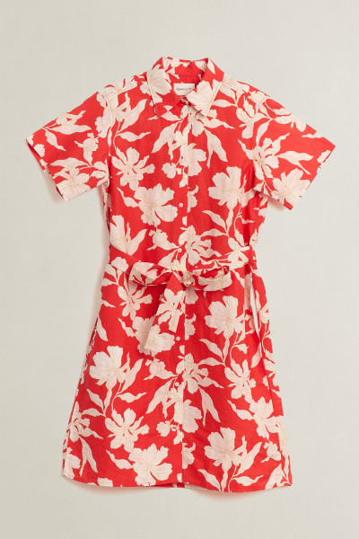 RUHA GANT FLORAL PRINT LINEN SS SHIRT DRESS - Kép 1