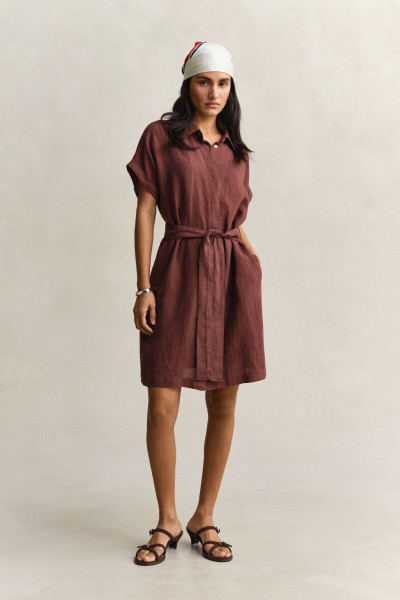 RUHA GANT LINEN CAP SLEEVE SHIRT DRESS - Kép 1