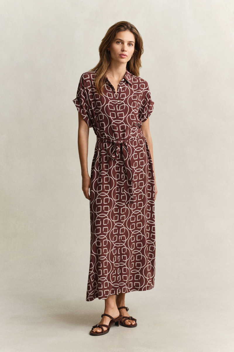 E-shop ŠATY GANT MONOGRAM PRINT CAP SLEEVE DRESS FRESH SOIL