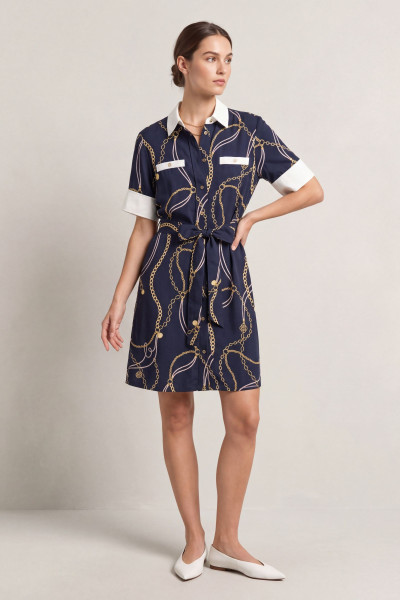 RUHA GANT PRINTED CONTRAST SS SHIRT DRESS - Kép 1