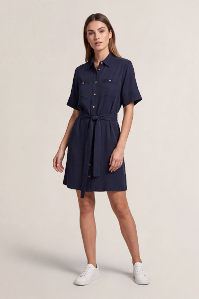 RUHA GANT FLUID BELTED SS SHIRT DRESS - Kép 1