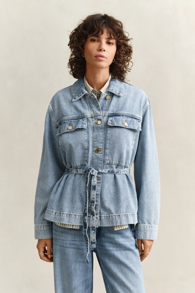 DZSEKI GANT DENIM JACKET WITH TIE DETAIL - Kép 1