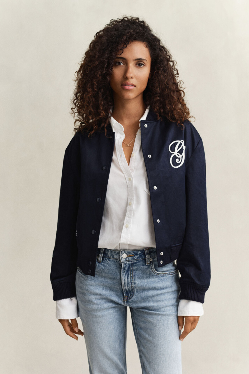 BUNDA GANT SATIN VARSITY JACKET EVENING BLUE