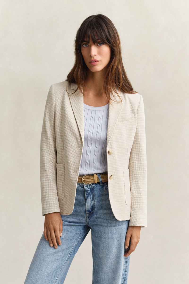 SAKO GANT SLIM PIQUE BLAZER CREAM