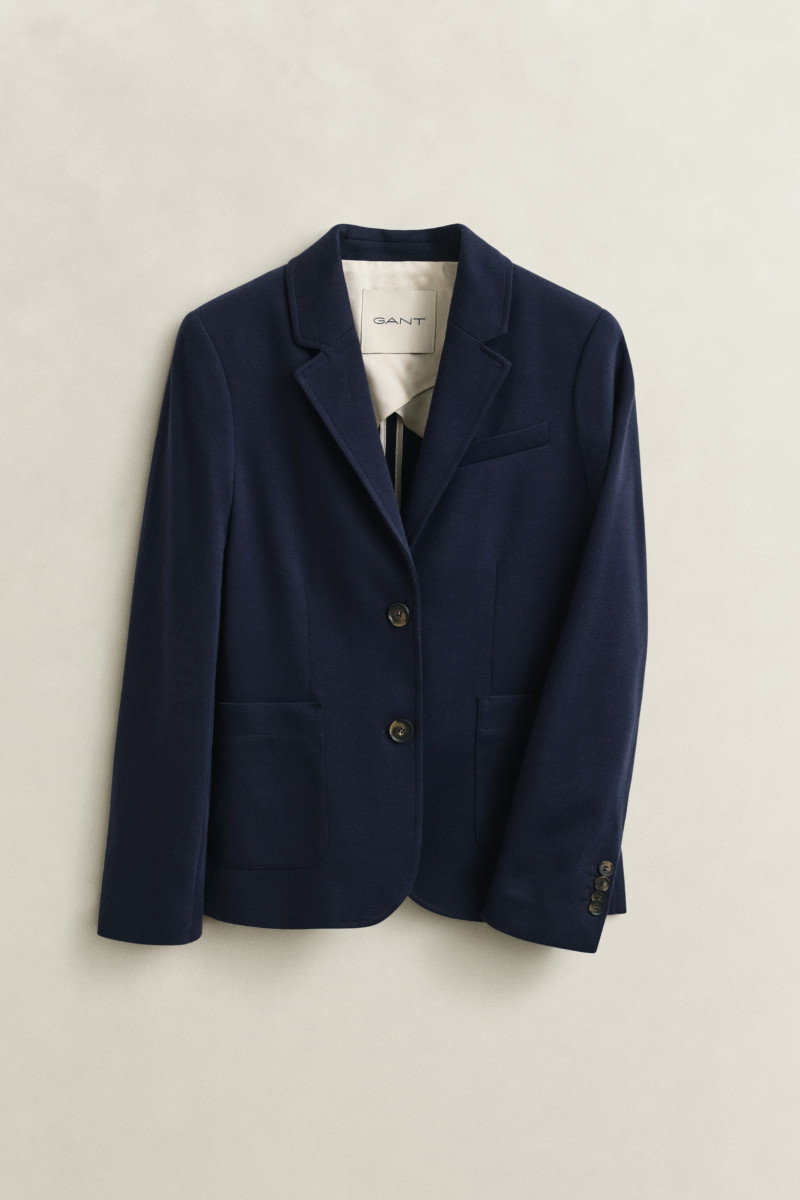 SAKO GANT SLIM PIQUE BLAZER EVENING BLUE