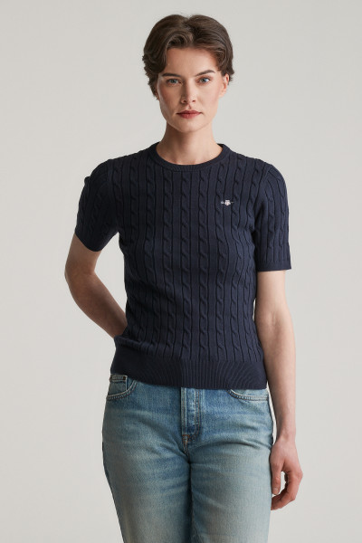 SVETER GANT STRETCH COTTON CABLE SS C-NECK - Fotografia č. 1