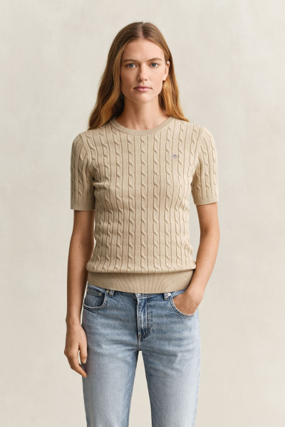 SVETER GANT STRETCH COTTON CABLE SS C-NECK - Fotografia č. 1