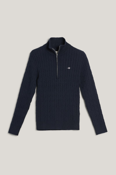SVETR GANT STRETCH COTTON CABLE HALF-ZIP - Fotografie č. 1
