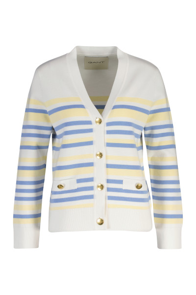 KARDIGÁN GANT TEXTURED STRIPED V-NECK CARDIGAN - Kép 1
