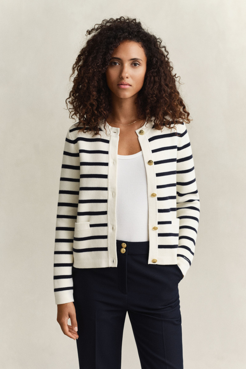 E-shop KARDIGÁN GANT COTTON KNIT JACKET CREAM