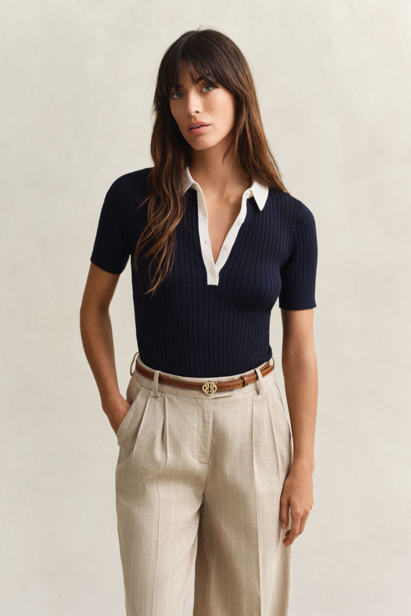 E-shop SVETR GANT RIB KNIT SS RUGGER EVENING BLUE